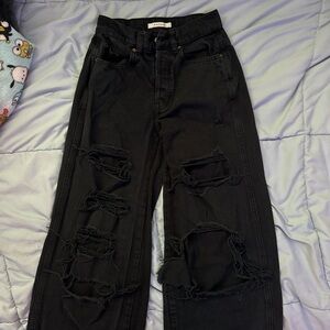 Black Distressed Women's Jeans